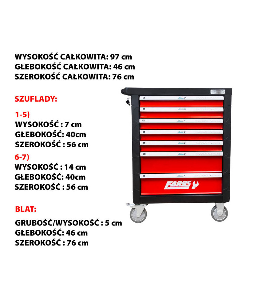 Szafka warsztatowa narzędziowa FR4033-1 C wózek garażowy