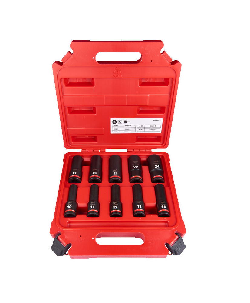 Zestaw Nasadek Udarowych Długich Milwaukee Nasadki udarowe 1/2″ 10 szt. 4932480457