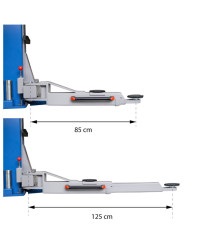 Podnośnik dwukolumnowy extra długie ramiona półautomat 4T FR5070 + kotwy + smar + olej