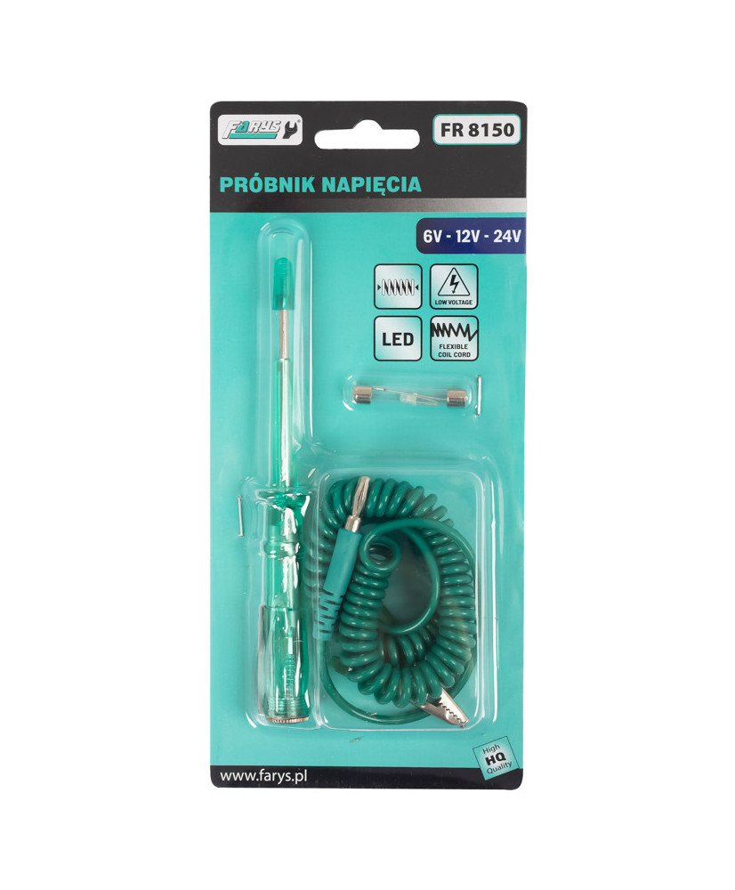 Próbnik Tester Napięcia Automatyczny Samochodowy 6V-24V LED Z Sondą i Krokodylkiem
