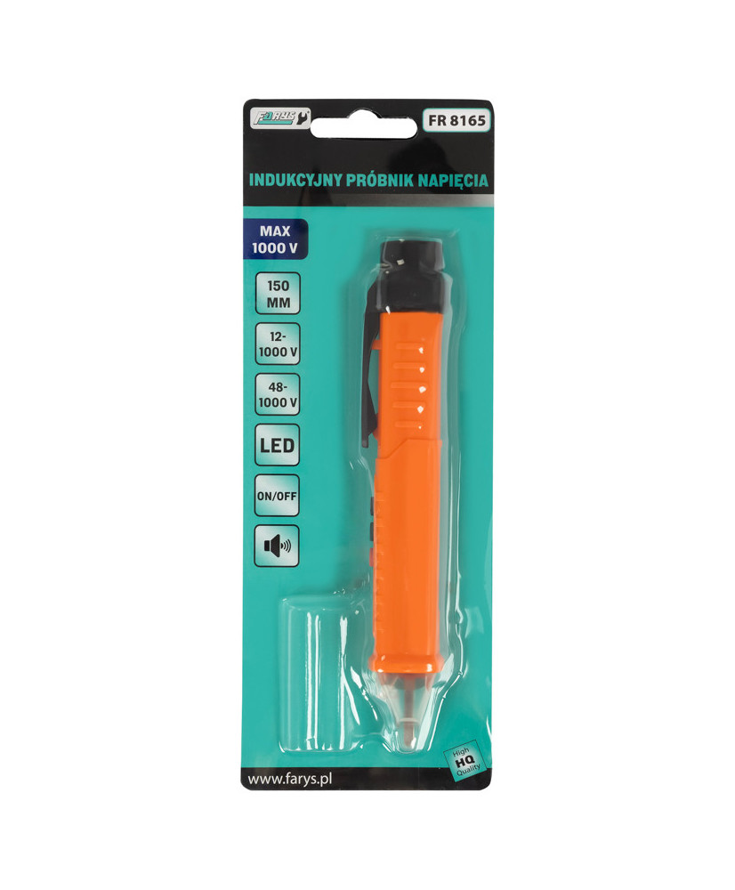 Próbnik Tester Napięcia Indukcyjny z Latarką LED 12-1000V 150MM FR8165