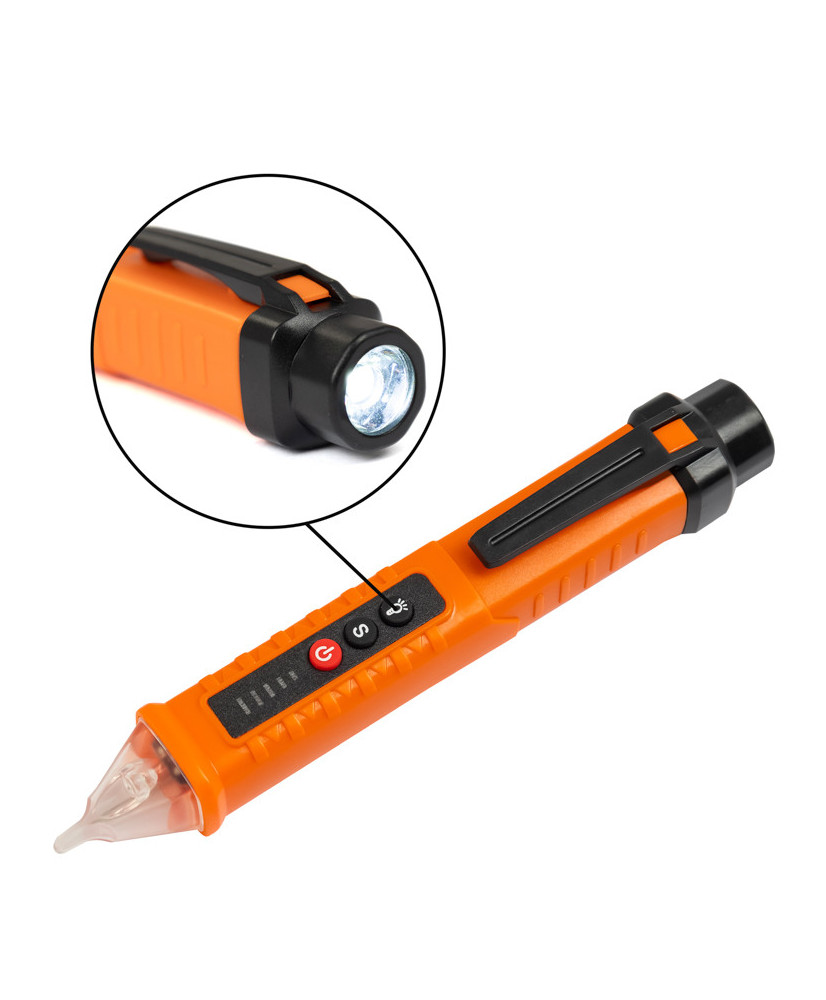 Próbnik Tester Napięcia Indukcyjny z Latarką LED 12-1000V 150MM FR8165