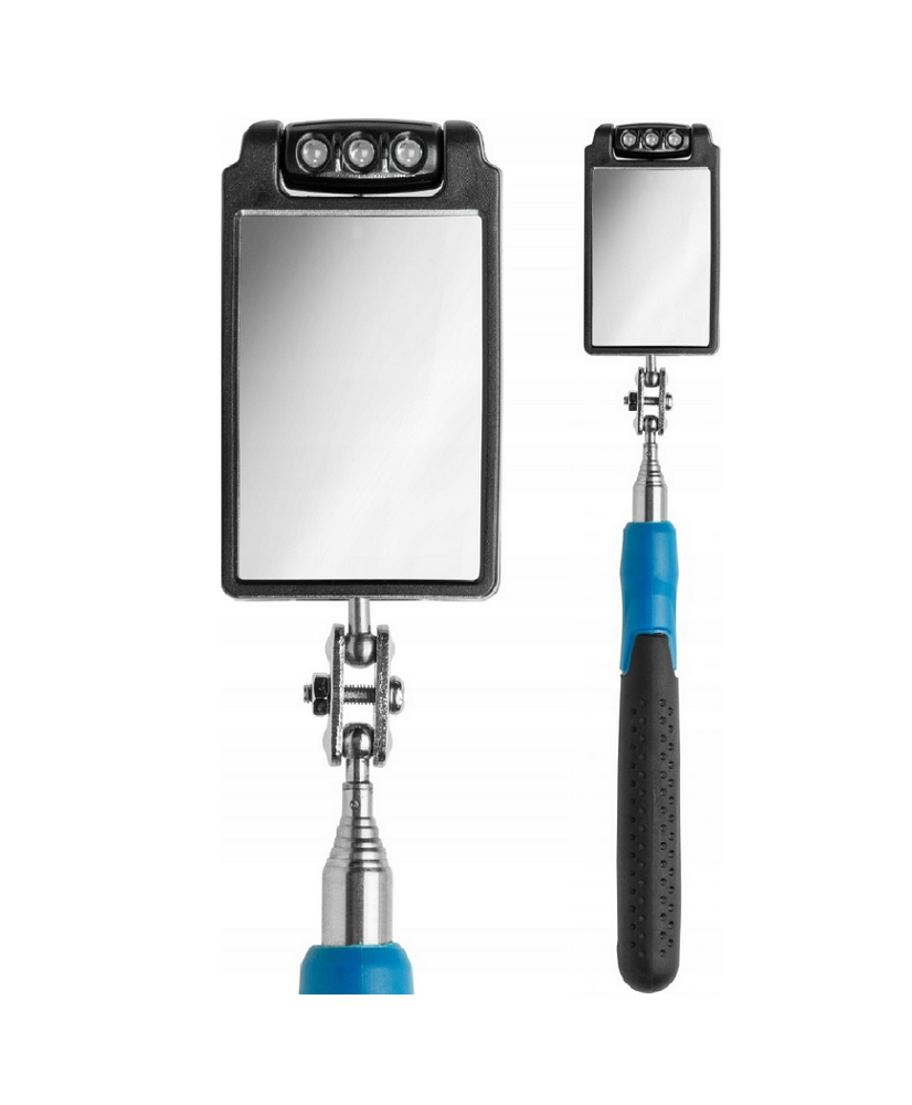 Lusterko Inspekcyjne Teleskopowe z Latarką LED 300-880mm 50x80mm HT4R504