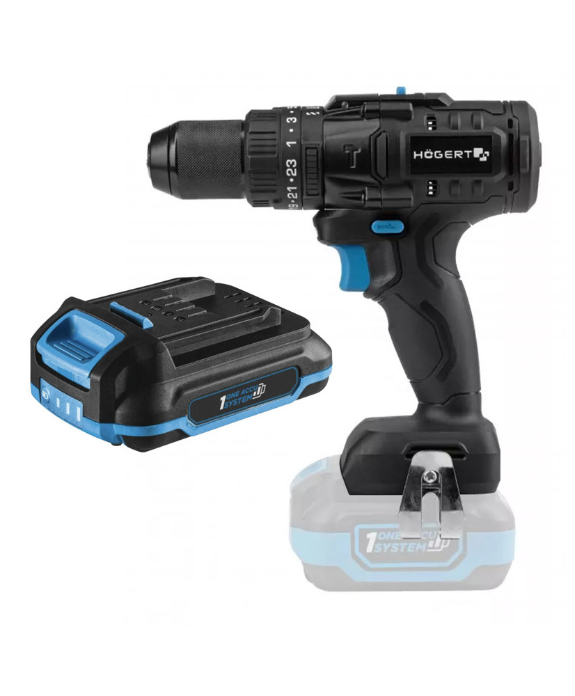 Bezszczotkowa wiertarko wkrętarka udarowa akumulatorowa 18V HT2E224-0PD (S45/12C) + Bateria Gratis