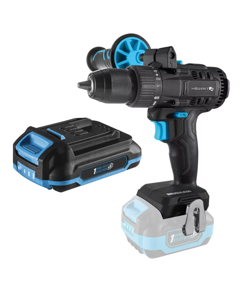 Bezszczotkowa wiertarko wkrętarka akumulatorowa 18V HT2E222-0DD (S45/12C) + Bateria Gratis