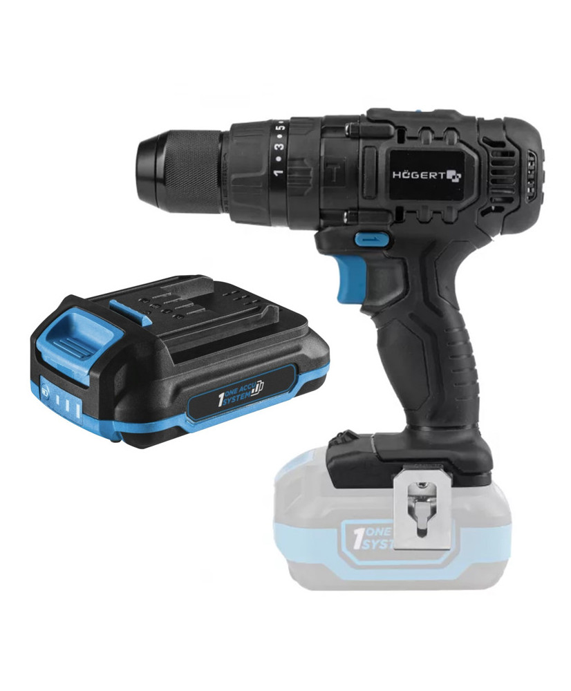 Wiertarko wkrętarka udarowa akumulatorowa 18V HT2E221-0PD (S45/12C) + Bateria Gratis