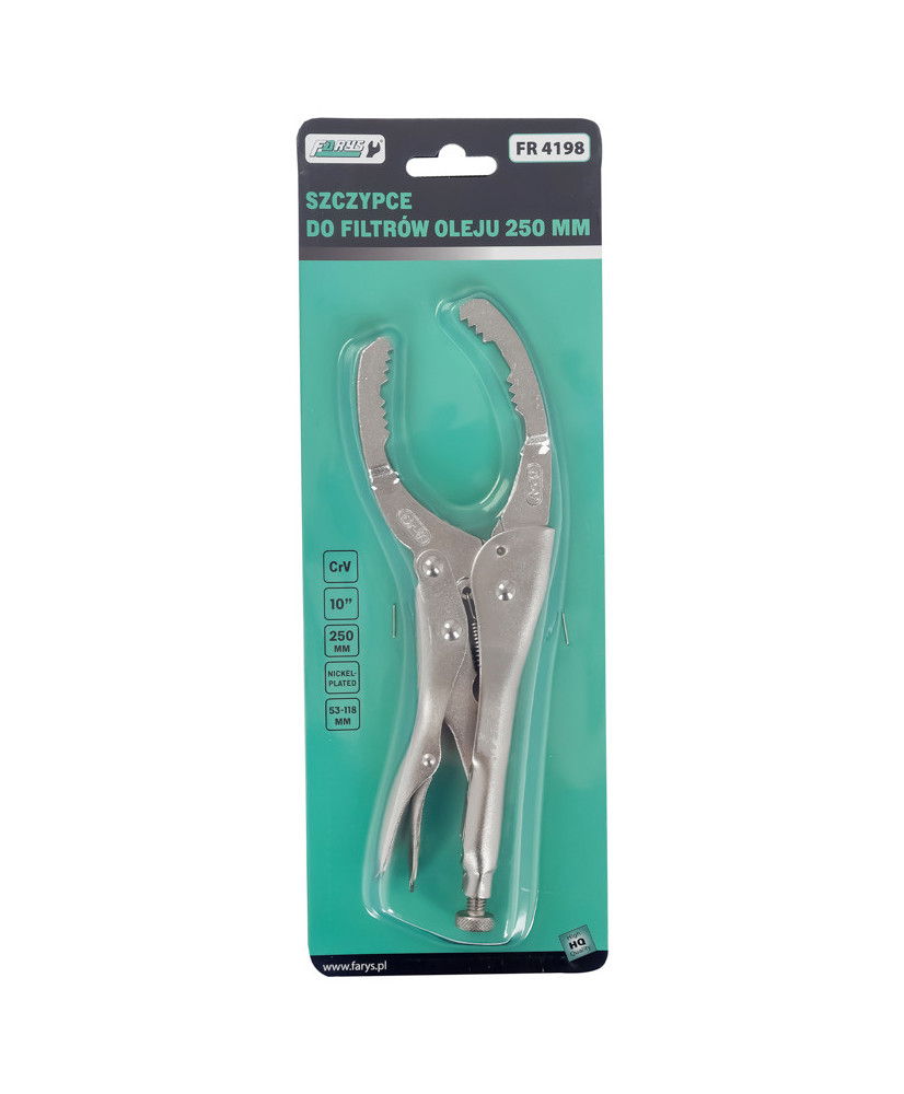 Szczypce zaciskowe do filtrów olejowych, dł 250mmn do filtrów 53-118mm FR4198