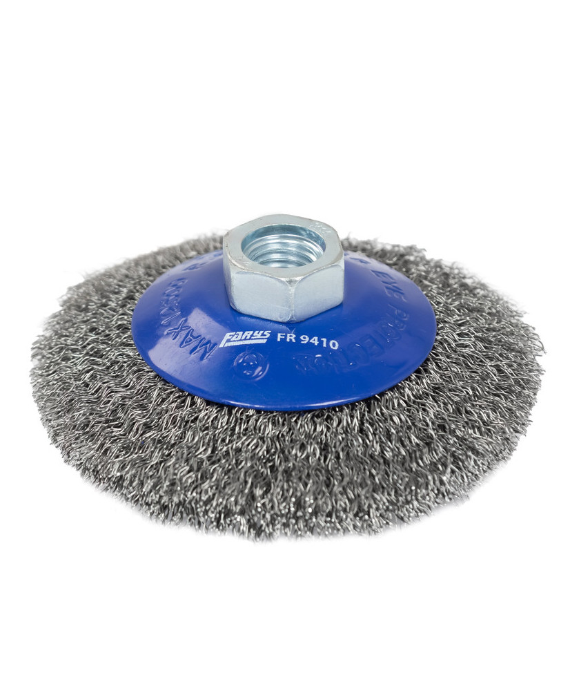 Szczotka tarczowa druciana stalowa ⌀100mm, drut stalowy 0.3mm M14 FR9410