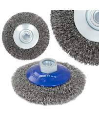 Szczotka tarczowa druciana stalowa ⌀100mm, drut stalowy 0.3mm M14 FR9410