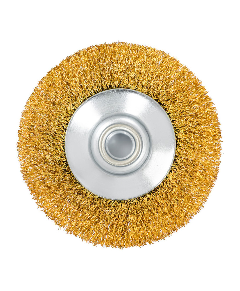 Szczotka tarczowa druciana mosiężna ⌀100mm, drut mosiężny 0.3mm M14 FR9411