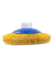 Szczotka tarczowa druciana mosiężna ⌀100mm, drut mosiężny 0.3mm M14 FR9411