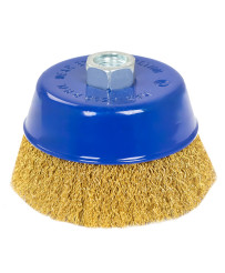 Szczotka tarczowa druciana mosiężna ⌀100mm, drut mosiężny 0.3mm M14 FR9413