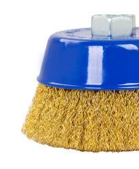 Szczotka tarczowa druciana mosiężna ⌀100mm, drut mosiężny 0.3mm M14 FR9413