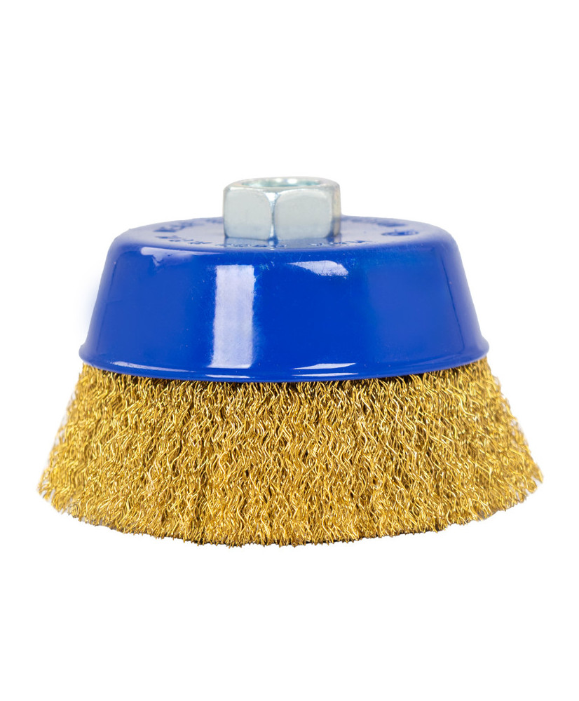 Szczotka tarczowa druciana mosiężna ⌀100mm, drut mosiężny 0.3mm M14 FR9413