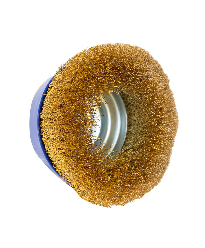 Szczotka tarczowa druciana mosiężna ⌀100mm, drut mosiężny 0.3mm M14 FR9413