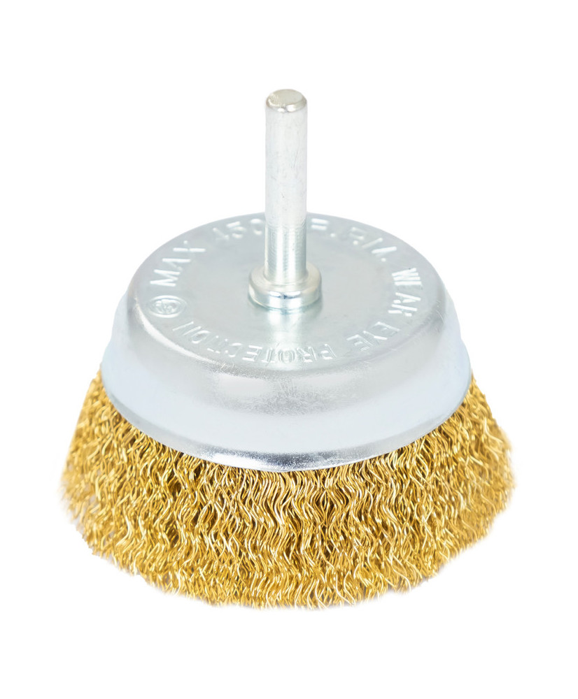Szczotka czołowa z trzpieniem miedziana ⌀75mm, Drut miedziany 0,3mm FR9409