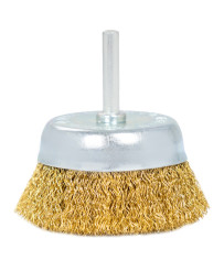 Szczotka czołowa z trzpieniem miedziana ⌀75mm, Drut miedziany 0,3mm FR9409