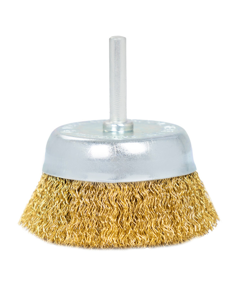 Szczotka czołowa z trzpieniem miedziana ⌀75mm, Drut miedziany 0,3mm FR9409