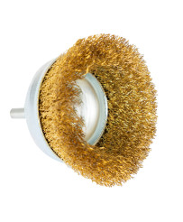 Szczotka czołowa z trzpieniem miedziana ⌀75mm, Drut miedziany 0,3mm FR9409