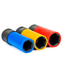 Nasadki do felg aluminiowych alufelg 1/2'', 17, 19, 21mm - zestaw 3szt. Farys FR2378