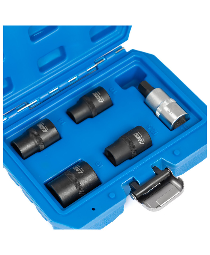 Zestaw nasadek kluczy 5-kątnych do zacisków hamulcowych 10, 12.5, 14, 19mm + Bit FR2310