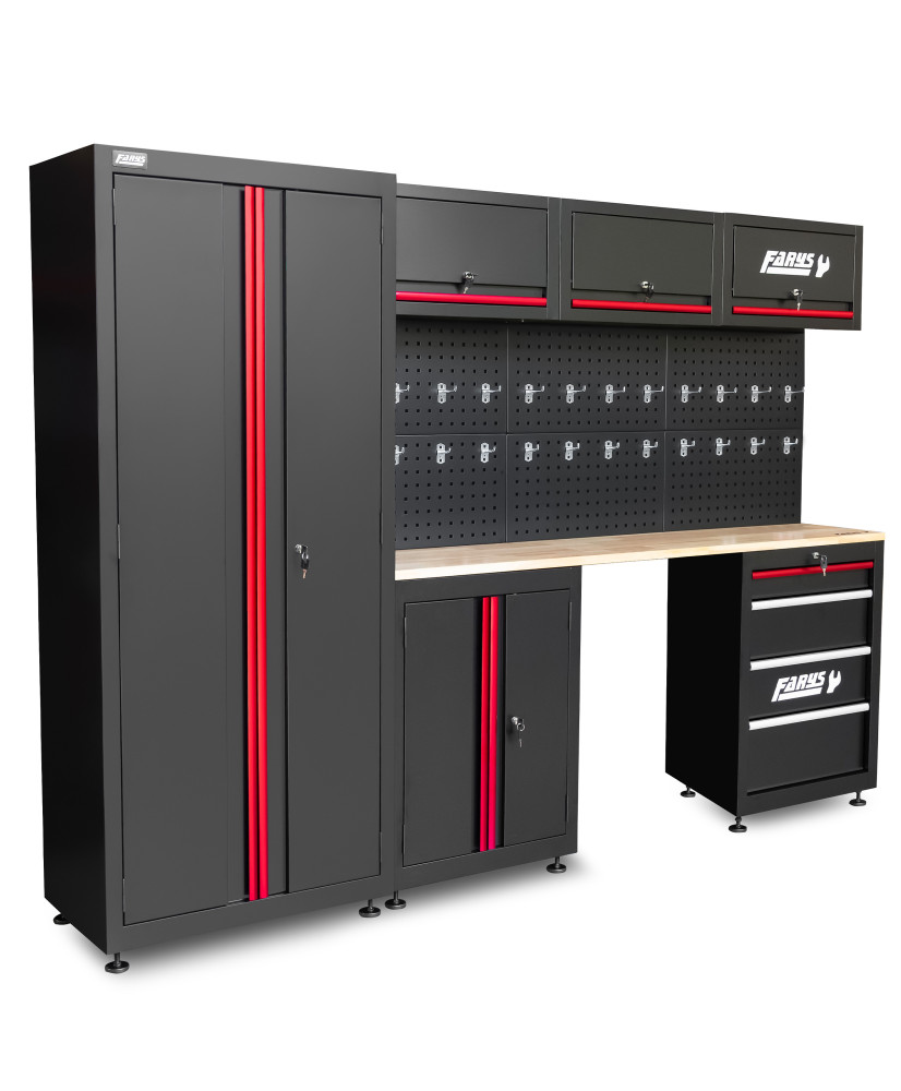 Meble garażowe warsztatowe regał szafka do warsztatu garażu + stołek warsztatowy FR4111+FR9227