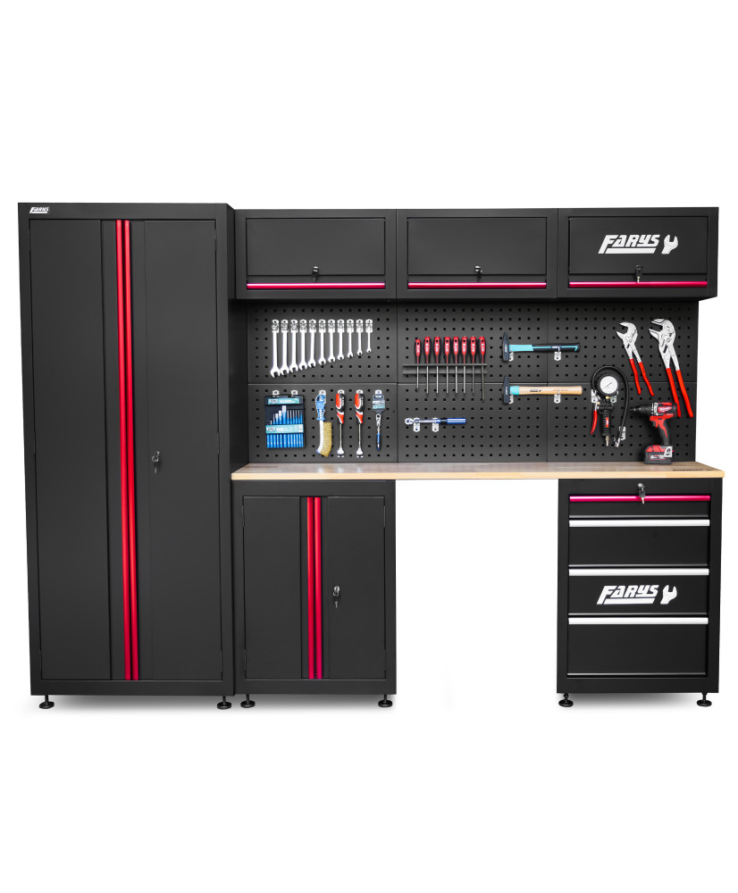 Meble garażowe warsztatowe regał szafka do warsztatu garażu + stołek warsztatowy FR4111+FR9227