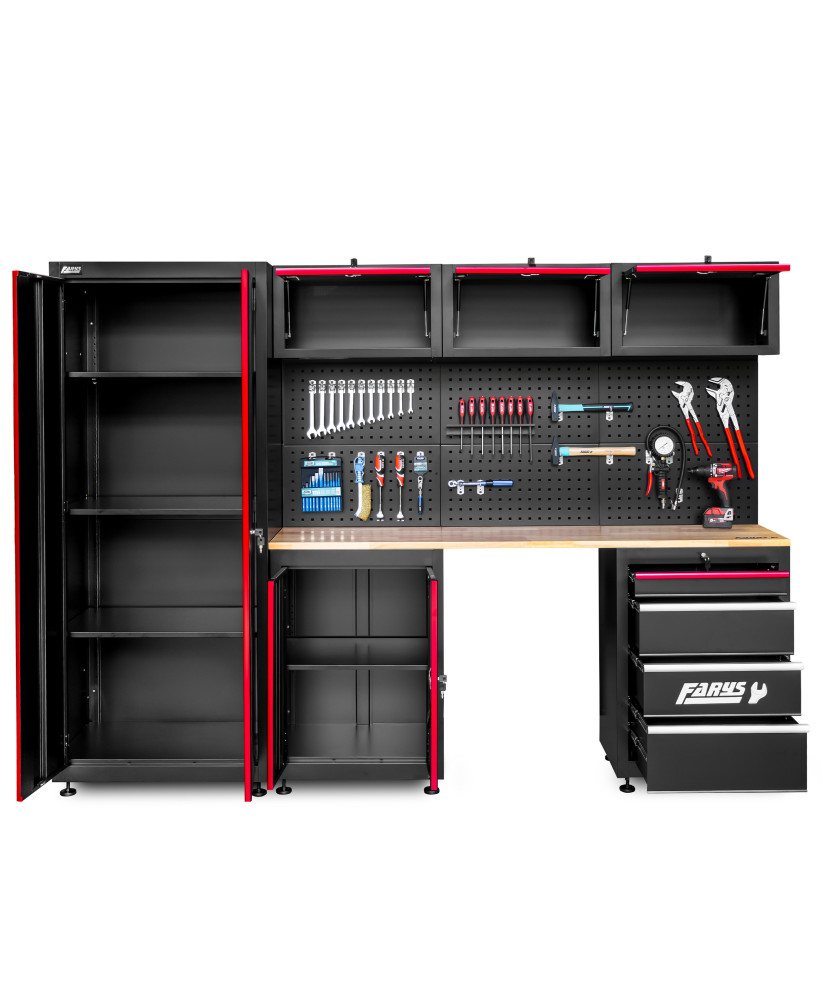 Meble garażowe warsztatowe regał szafka do warsztatu garażu + stołek warsztatowy FR4111+FR9227