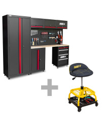 Meble garażowe warsztatowe regał szafka do warsztatu garażu + stołek warsztatowy FR4111+FR9227