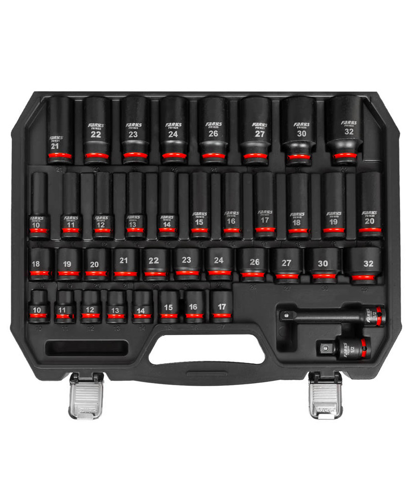 Nasadki Udarowe Długie Krótkie 1/2 10-32mm Zestaw 40el.