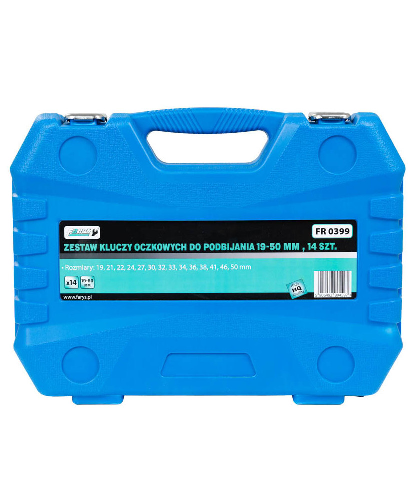 Zestaw kluczy oczkowych do podbijania 19-50mm, 14szt. Farys FR0399