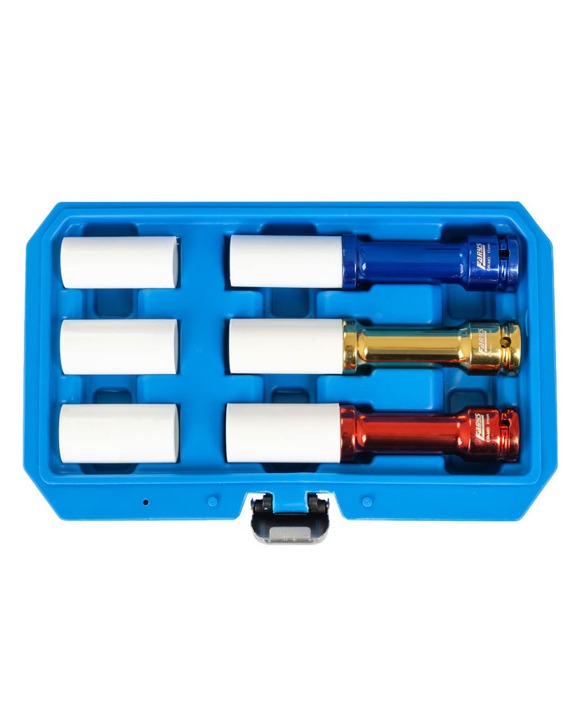 Zestaw Nasadek Długich do Alufelg 17 19 21mm 150 mm CrMo - 3szt. Farys FR2387