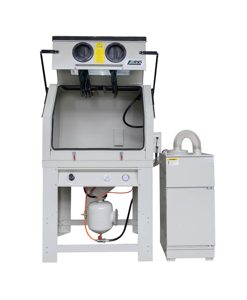 Piaskarka kabinowa 990 L oczyszczarka śrutownica FR7028 + Odciąg z filtrem FR7043-b