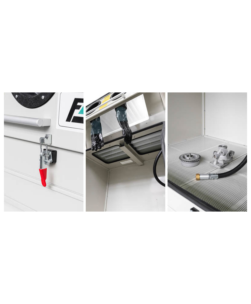 Piaskarka kabinowa 990 L oczyszczarka śrutownica FR7028 + Odciąg z filtrem FR7043-b