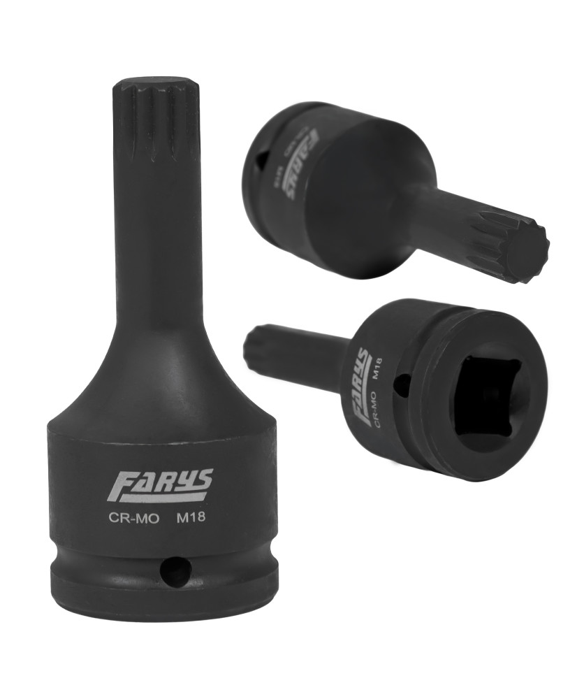 Nasadka M18 SPLINE XZN Wielowpustowa 3/4''  Udarowa Cr-MO Farys FR2357