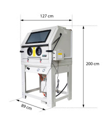 Piaskarka kabinowa 990 L oczyszczarka śrutownica FR7028 + Odciąg z filtrem FR7043-b