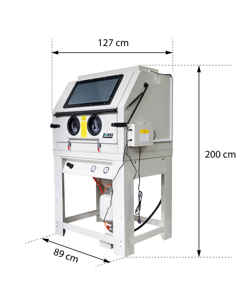 Piaskarka kabinowa 990 L oczyszczarka śrutownica FR7028 + Odciąg z filtrem FR7043-b
