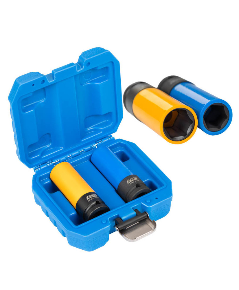 Zestaw nasadek udarowych do alufelg 1/2” 17mm 19mm CR-MO 85mm FARYS FR2377