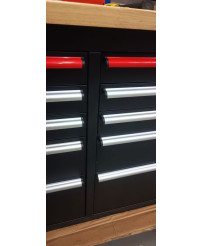 Duży stół warsztatowy z drewnianym blatem