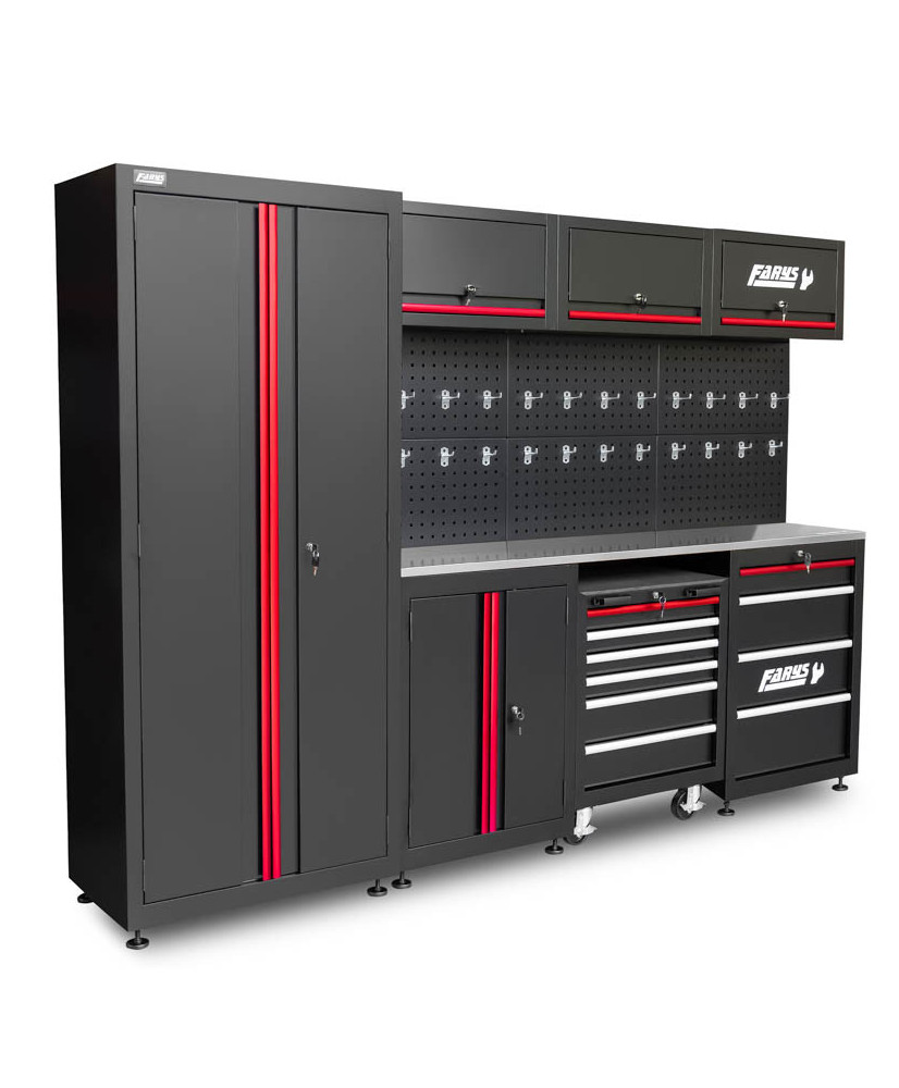 Meble garażowe warsztatowe Regał szafka do warsztatu garażu metalowy blat FR4113M