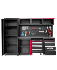 Meble garażowe warsztatowe Regał szafka do warsztatu garażu metalowy blat FR4113M