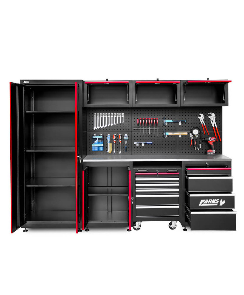 Meble garażowe warsztatowe Regał szafka do warsztatu garażu metalowy blat FR4113M