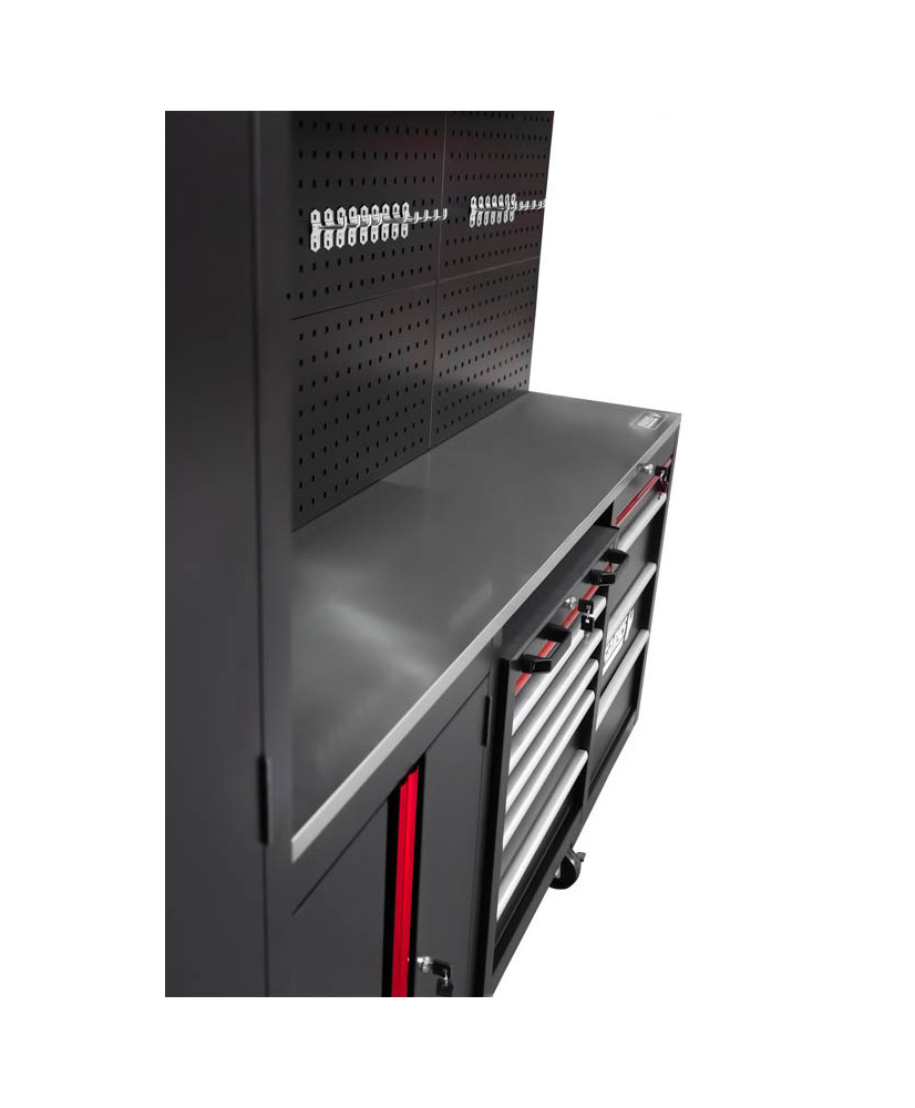 Meble garażowe warsztatowe Regał szafka do warsztatu garażu metalowy blat FR4113M