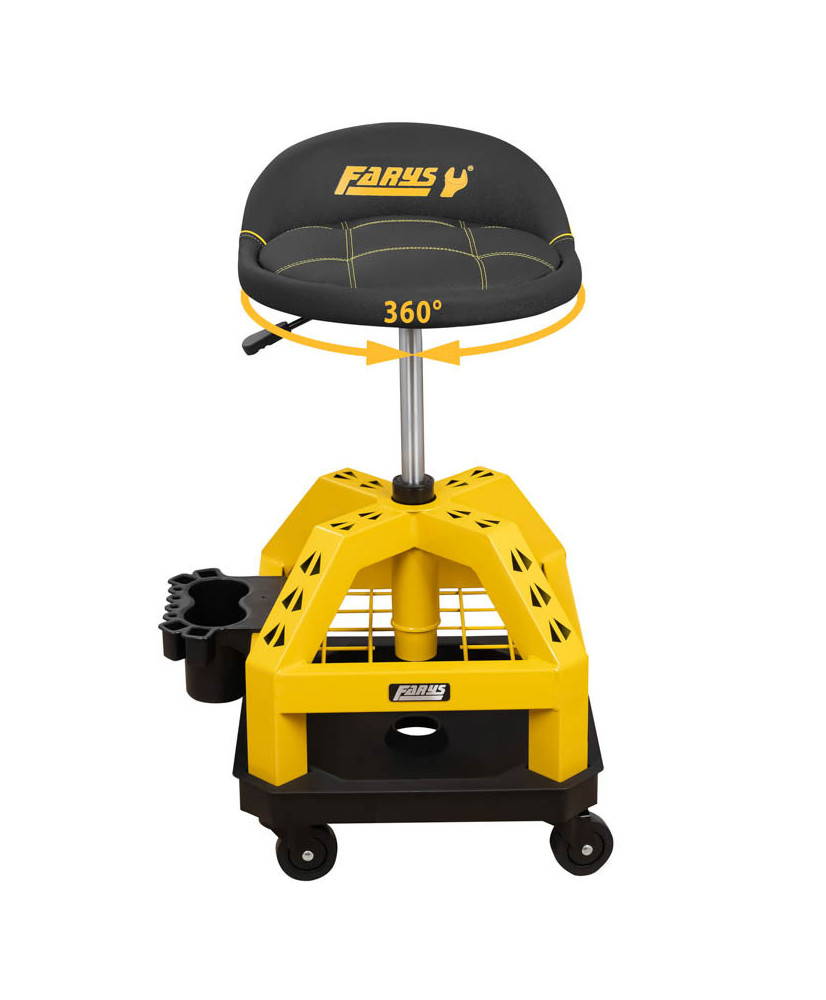 Stołek taboret warsztatowy masywny siedzisko na kółkach obrotowy FR9228 - II GATUNEK OUTLET