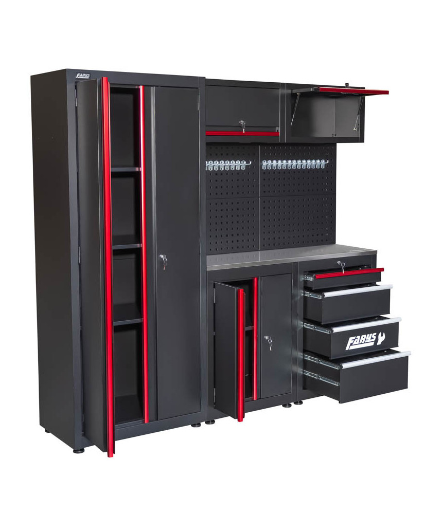 Meble garażowe warsztatowe Regał szafka do warsztatu garażu metalowy blat FR4108M