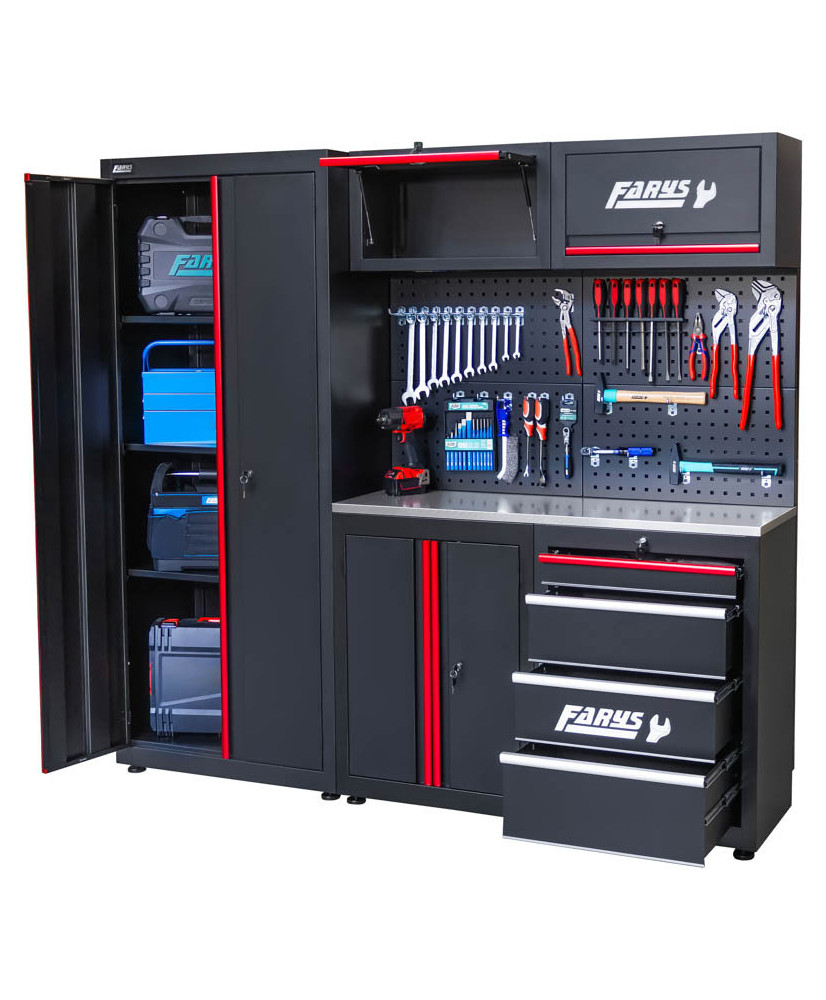 Meble garażowe warsztatowe Regał szafka do warsztatu garażu metalowy blat FR4108M