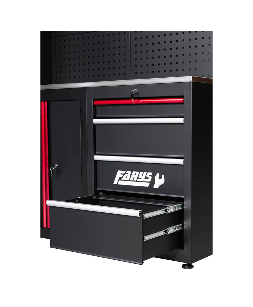 Meble garażowe warsztatowe Regał szafka do warsztatu garażu metalowy blat FR4108M