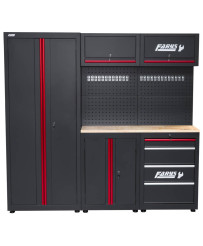 Zestaw Mebli Garażowych Farys FR4108M z Drewnianym Blatem