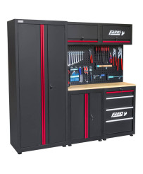 Zestaw Mebli Garażowych Farys FR4108M z Drewnianym Blatem