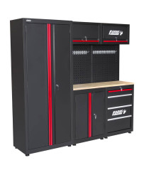 Zestaw Mebli Garażowych Farys FR4108M z Drewnianym Blatem